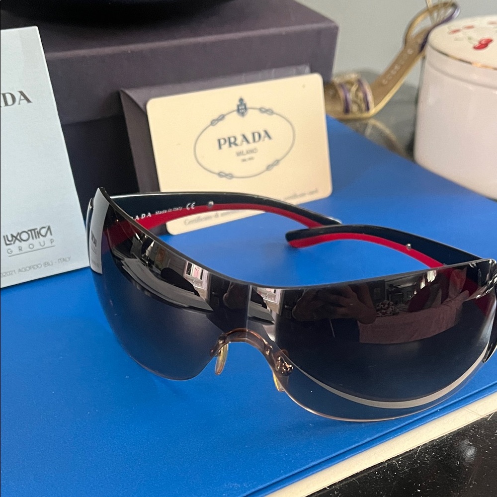 Prada Black and Silver Sunglasses - Picture 3 of 7